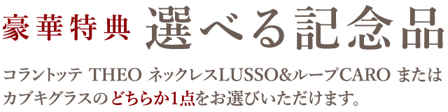 豪華特典　選べる記念品